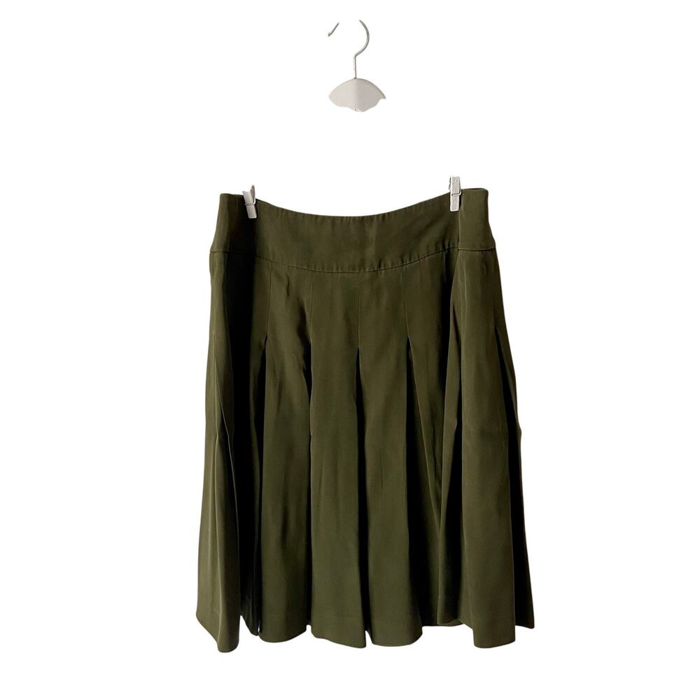 Talbots Collection Pure Silk Green Skirt Size 10